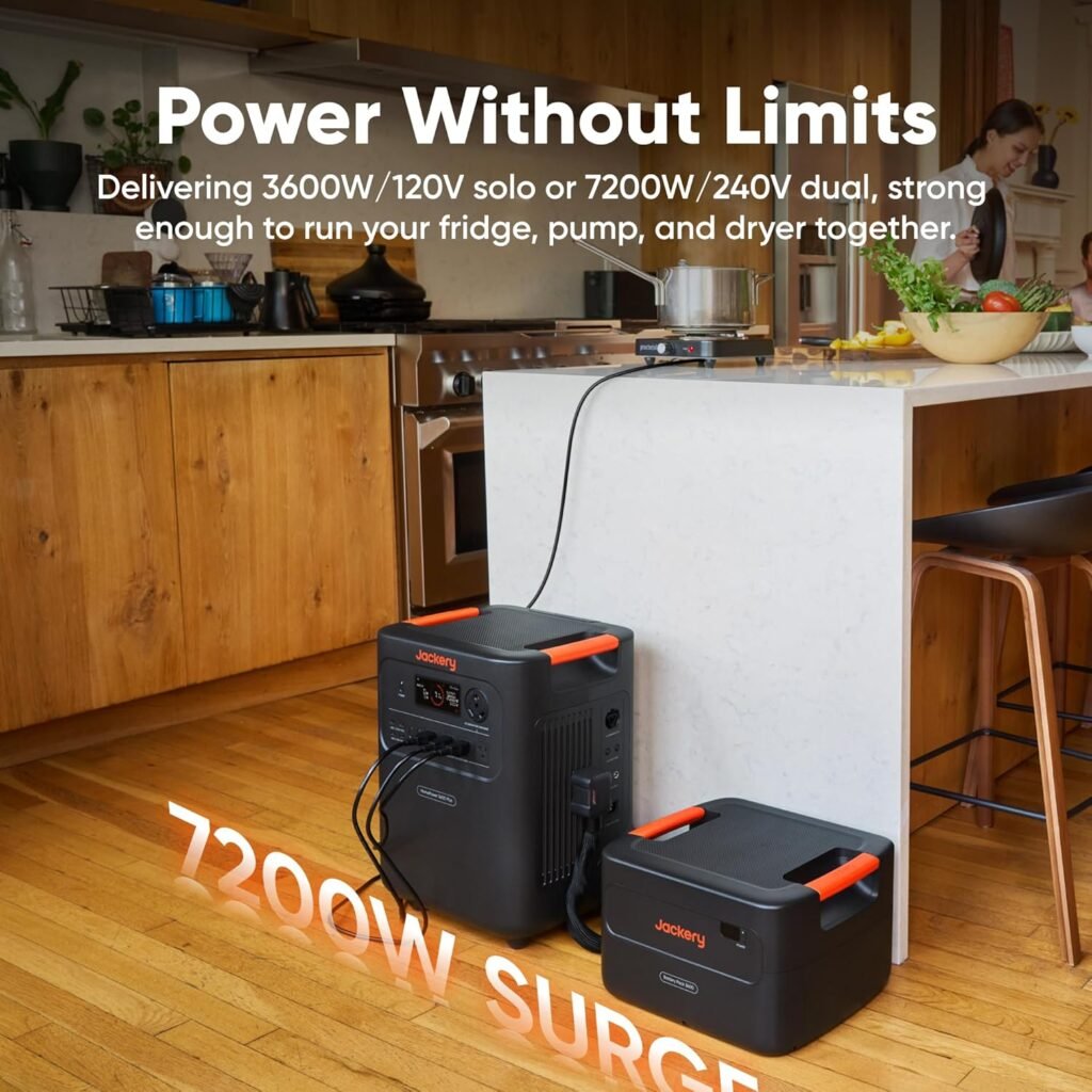 Jackery HomePower Plus Portable Power Station, 3600W AC Output, 3584Wh LFP Solar Generator, Expandable up to 21kWh, Essential Home Backup for Home Use, Emergencies, RV (Solar Panel Optional) Jackery HomePower Plus Portable Power Station, 3600W AC Output, 3584Wh LFP Solar Generator, Expandable up to 21kWh, Essential Home Backup for Home Use, Emergencies, RV (Solar Panel Optional)