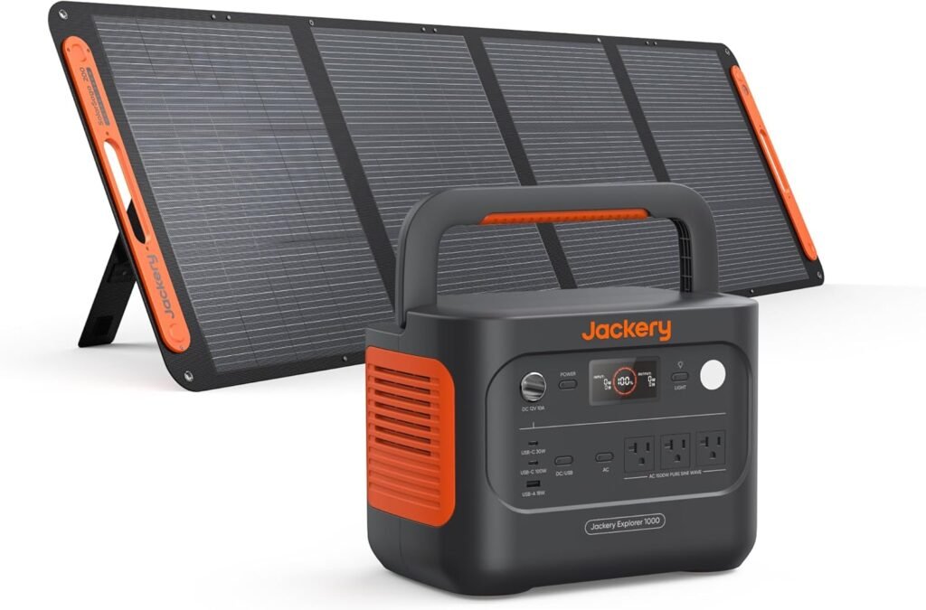 Jackery Solar Generator v2 with 200W Solar Panel,1070Wh Portable Power Station LiFePO4 Battery,1500W AC/100W USB-C Output, 1Hr Fast Charge for Outdoor,Off-Grid Living,RV,Emergency